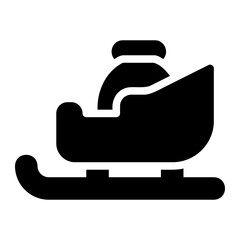 santa claus sled glyph icon