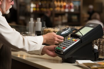 Happy person receiving a notification of a successful transaction in the payment app