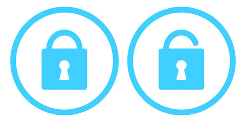 シンプルな水色の南京錠