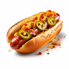 hot dog on a white background