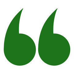Green Quotation Mark Isolated on White