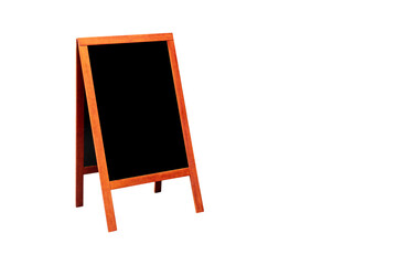 Isolated Wooden Black board with clipping path