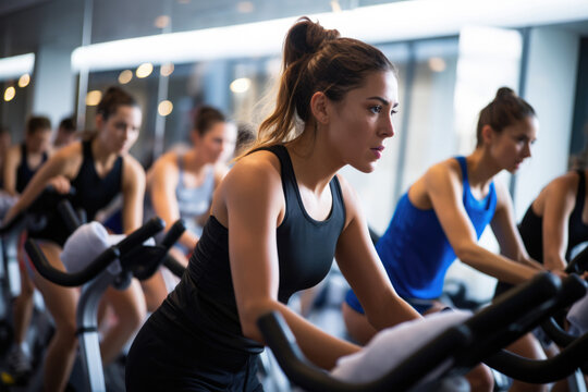 Gymgoers Sweating It Out During Intense Exercise Session