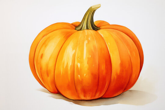 Big pumpkin painting on a white background