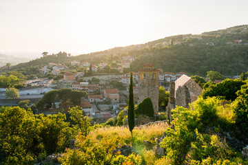 Old city. Sunny view of ruins of citadel in Stari Bar town on Bar city in Montenegro