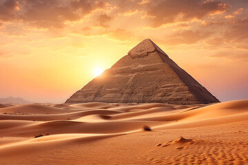 Great Piramid and desert in Giza, Egypt.
