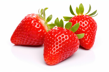 Ripe Strawberries On White Background