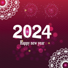 grediant background with  mandala for new year 2024