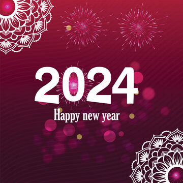 grediant background with  mandala for new year 2024