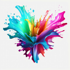 Splash of creativity Explore the artistic vibe with a colorful paint splash, an isolated design element on a transparent background. ai generative