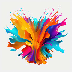 Dive into creativity with this colorful paint splash, an isolated design element on a transparent background for vibrant projects. ai generative