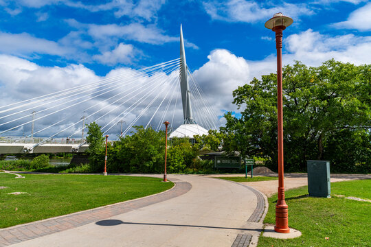 Esplanade Riel Footbridge, Peace Park, Winnipeg, Manitoba, Canada