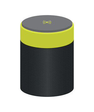 Mini Wireless Speaker Icon to Play Music Animated Vector Illustration