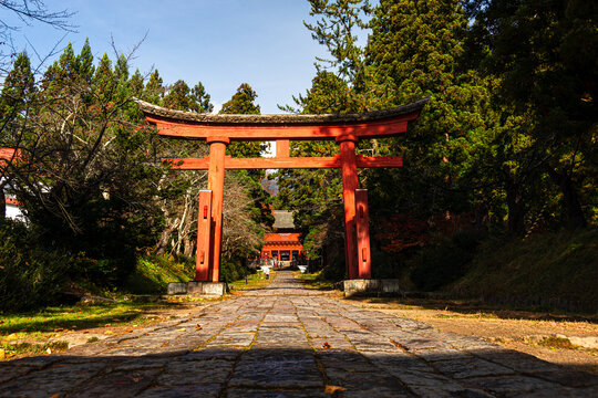 The Mount Iwaki Shrine, near Hirosaki, North Honshu, Japan