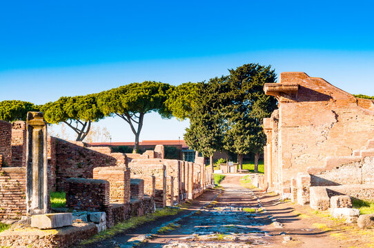 Cardus, Ostia Antica archaeological site, Ostia, Rome province, Latium 