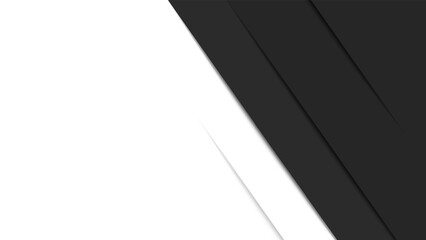 Modern abstract white and black background design. Dark and white geometric banner with shadow lines. Vector illustration