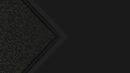Abstract black geometric background design. Modern dark background template with glitter dots texture. Vector illustration