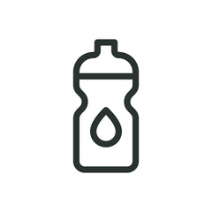 Cycling water bottle isolated icon, sport drink bottle vector icon with editable stroke