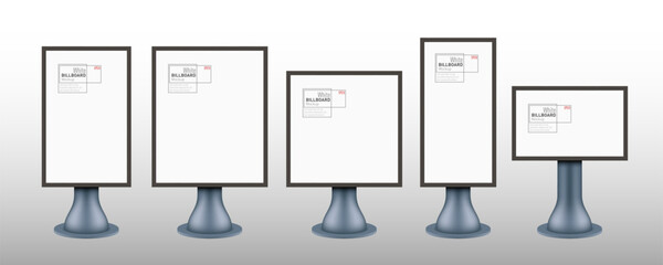 Different Sizes Of Blank White Billboard Mockup