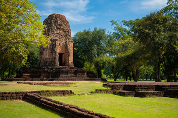 Fototapeta na wymiar Si Thep Historical Park One of the important archaeological sites of Phetchabun Province, Thailand.....