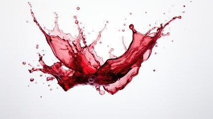 splash of red wine isolated on white background. 3d rendering