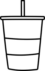 Outline Coffee Cup Cold Drink Chocolate Mug Illustration Hand Drawn