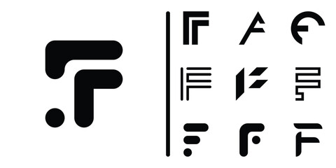 Letter F logo collection. Premium Vector