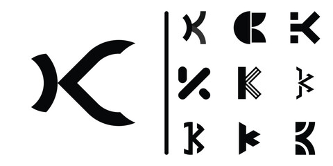 Letter K logo collection. Premium Vector