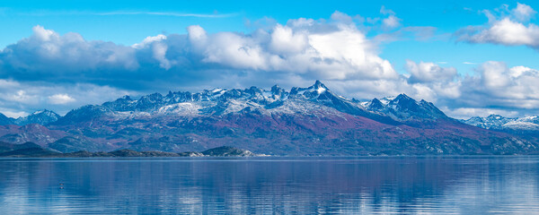 Andes mountains and beagle channel, tierra del fuego, argentina