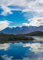 Andes mountains and beagle channel, tierra del fuego, argentina