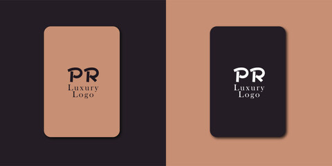 PR Logo design vector in Chinese letters - obrazy, fototapety, plakaty