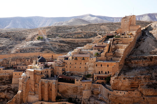 Mar Saba, one of the oldest continuously inhabited monasteries in the world, eastern Judean Desert, Israel
