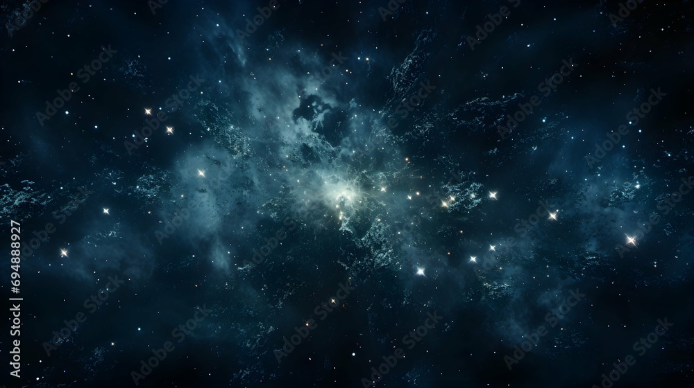 Poster star field in deep space many light years far from the earth. generative ai