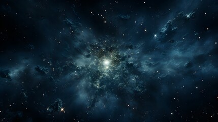 Star field in deep space many light years far from the Earth. Generative AI