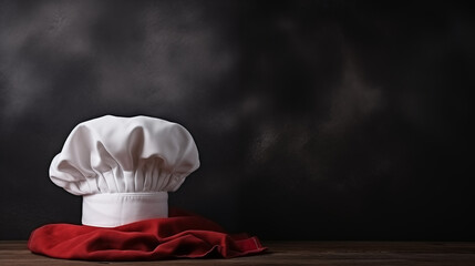 chef hat on vintage black background 