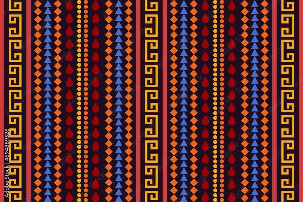 Wall mural geometric ethnic pattern traditional design for background, carpet, wallpaper, clothing, wrapping, b