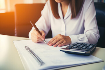 Fototapeta premium Executing Financial Planning: Businesswomen Strategize Daily Expenses