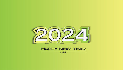 Minimal and elegant 2024 new year event card vector