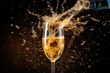 Festive Champagne Bursting With Celebration For New Year
