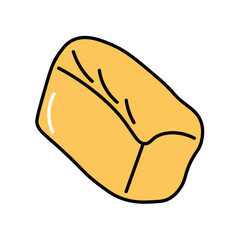 Baked good of food colorful set. This bakery-themed illustration showcase a delicious, mouthwatering loaf that's ready to be enjoyed. Vector illustration.