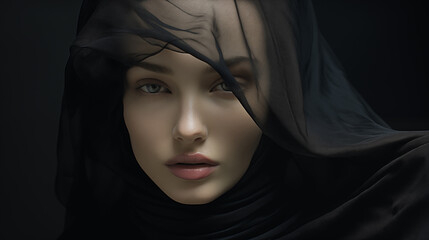 Naklejka premium Mystical, surreal, stunning and glamour fashion portraits. Spellbinding, enigmatic, dark fashion. Timeless elegance.