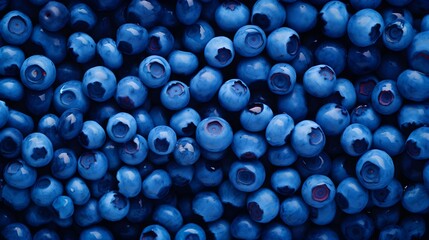 Close up Blueberries - Small, deep blue abstract dots clustered in a bunch. Generative AI