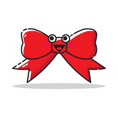 Cute bowtie with ribbon cute character vector illustration design.