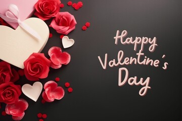 Happy valentines day greeting card and social media post background 