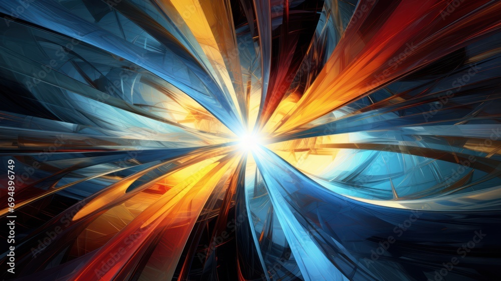 Poster abstract fractal image for creative design of primary colors.