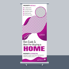  Home Roll up banner template, stand design, Pull up, display, advertisement, business flyer, poster, presentation, corporate, web banner layout, modern creative concept, city vector