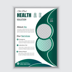 Healthcare cover a4 template design and flat icons for a report and medical brochure design, flyer, leaflets decoration for printing and presentation vector. for web banner ads.