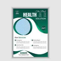 Healthcare cover a4 template design and flat icons for a report and medical brochure design, flyer, leaflets decoration for printing and presentation vector. for web banner ads.