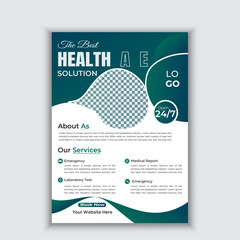 Healthcare cover a4 template design and flat icons for a report and medical brochure design, flyer, leaflets decoration for printing and presentation vector. for web banner ads.