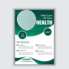 Healthcare cover a4 template design and flat icons for a report and medical brochure design, flyer, leaflets decoration for printing and presentation vector. for web banner ads.